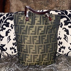 Authentic Fendi Zucca Mini Tote Tobacco